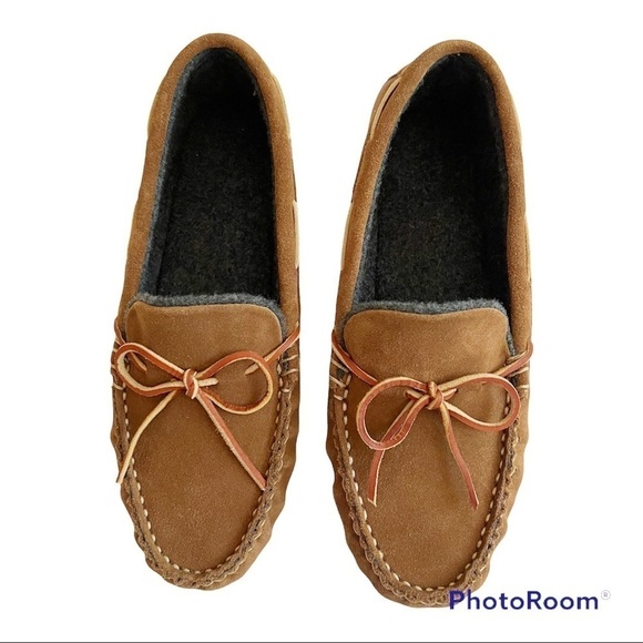 POLO RALPH LAUREN Suede Slip-On Fleece-Lined Moccasin Slipper Size 7D - Picture 2 of 14